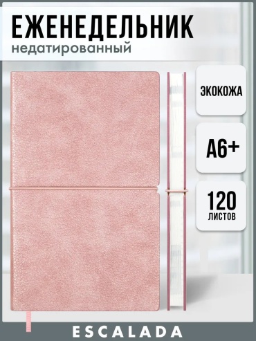 Планировщик бюджета Escalada 507643855, A6+, 240 л, розовый
