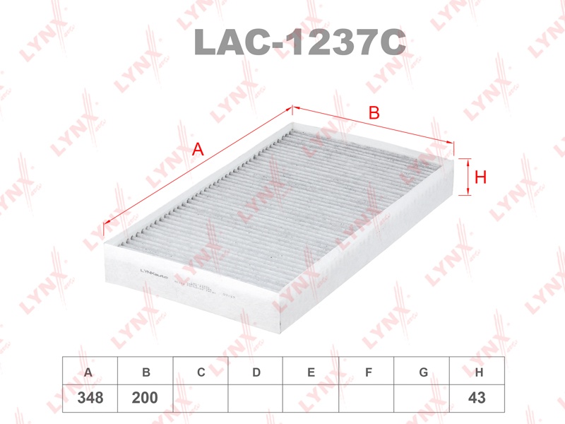 LYNXauto салонный фильтр LAC1237C