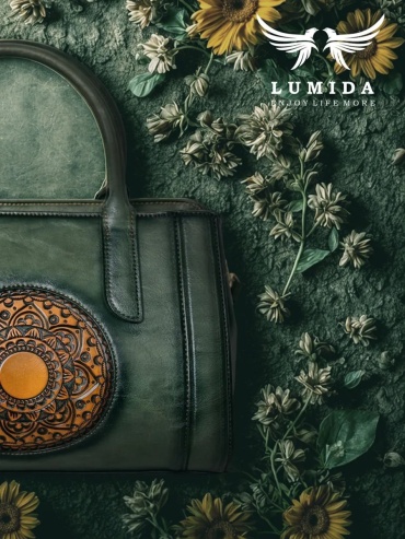 Сумка тоут Lumida натуральная кожа зеленый