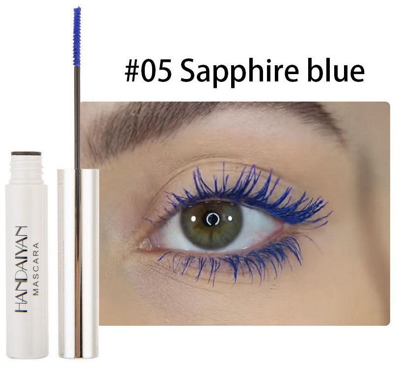 Тушь для ресниц HANDAIYAN Colorful mascara 05 Сапфиро-синий удлиняющая синий