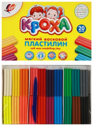 Пластилин "Кроха" восковой 20цв Луч 31С 2063-08