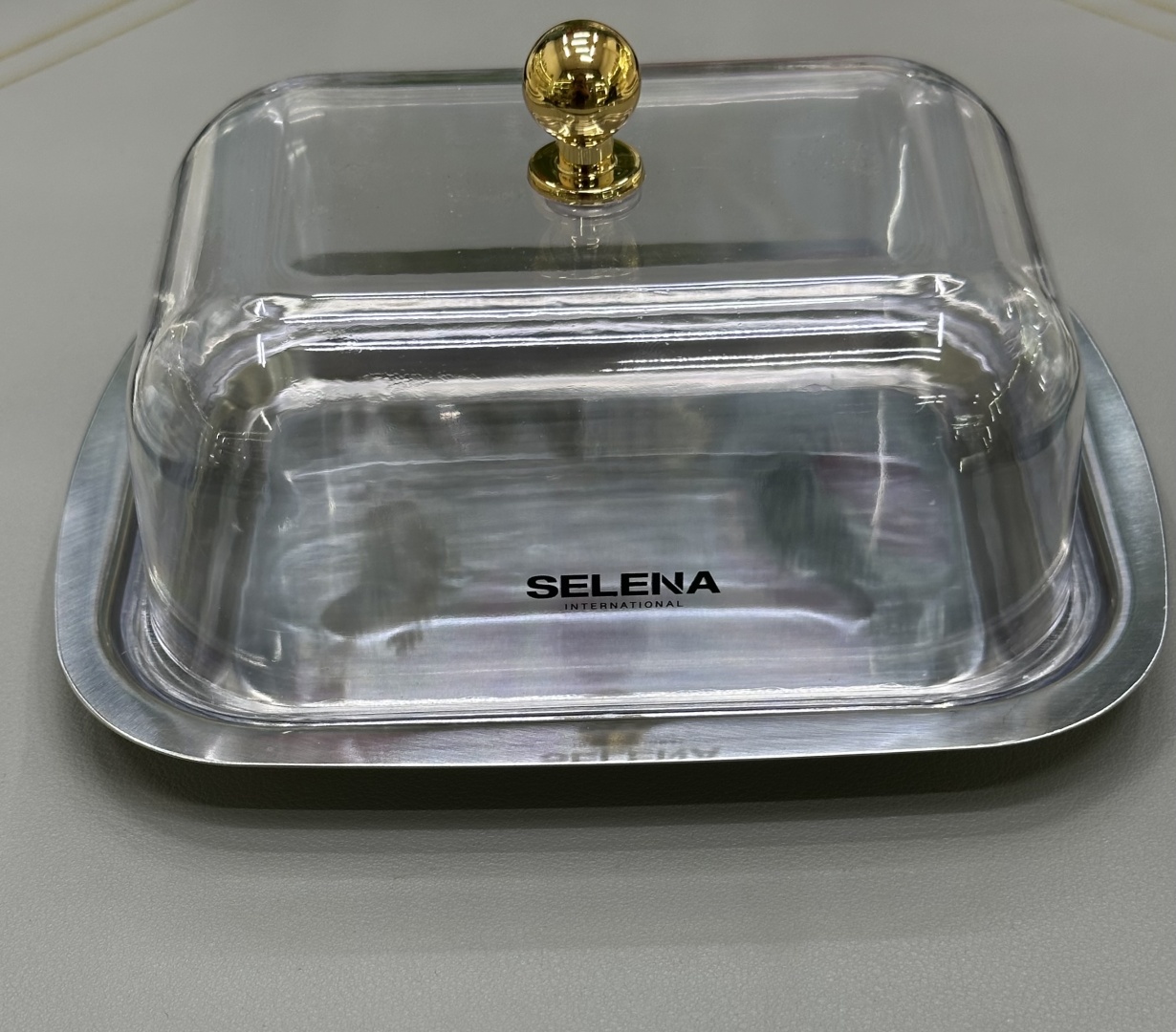 Selena масленка 790321 квадратная 1 шт, нержавеющая сталь, пластик