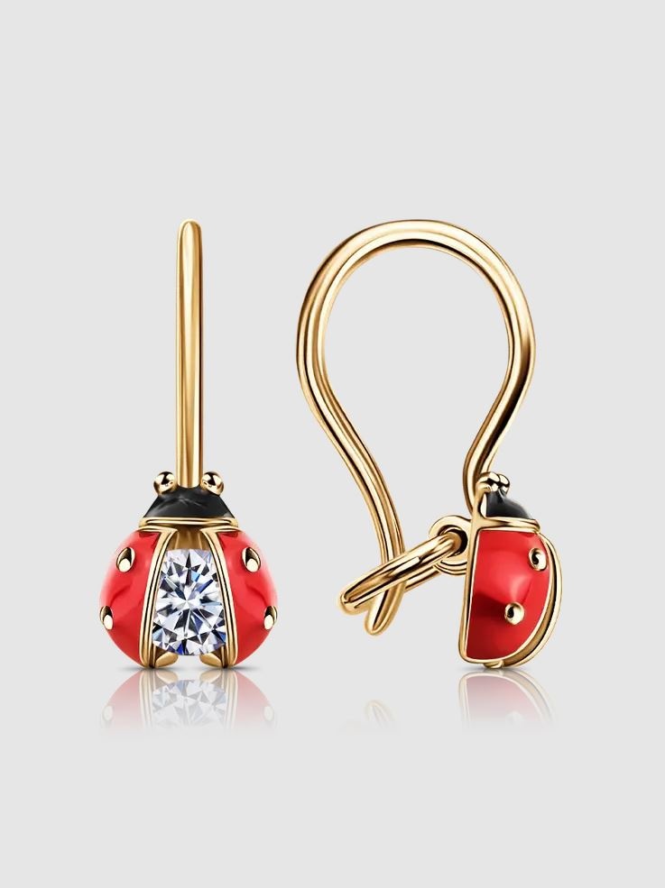 Серьги Lucente EAR-LU-585-118755 вес 1.2 г золото, фианит