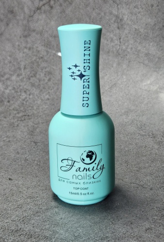 Family nails верхнее покрытие Super Shine Top Прозрачный глянцевое 15 г