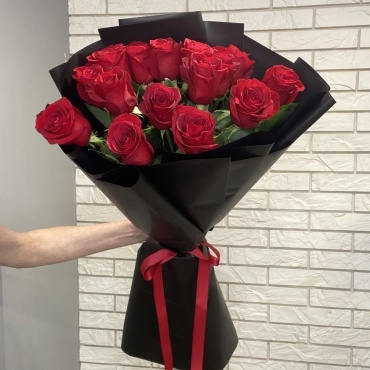Rozarium моно-букет в оформлении роза 15 шт 100 см