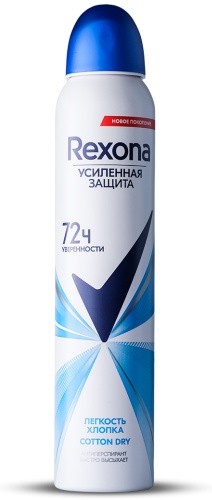 Rexona Дезодорант д/тела women COTTON DRY спрей антиперспирант для женщин 150 мл
