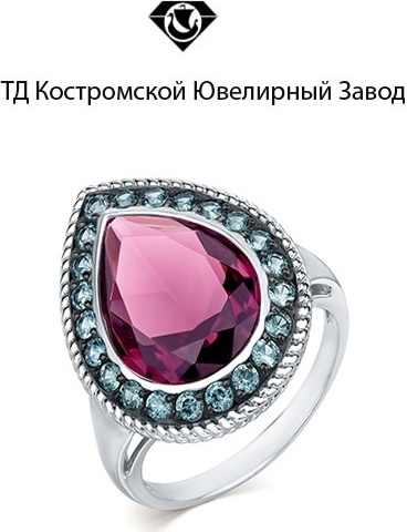 ТД Костромской Ювелирный Завод 11300135-40 размер 18.5 вес 5.64 г серебро, шпинель, стекло