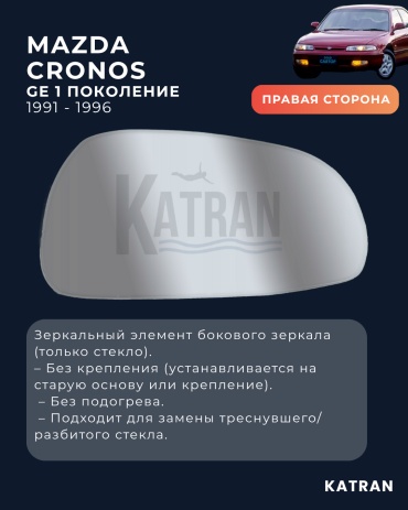 Стекло зеркала правое Cronos 1991-1996