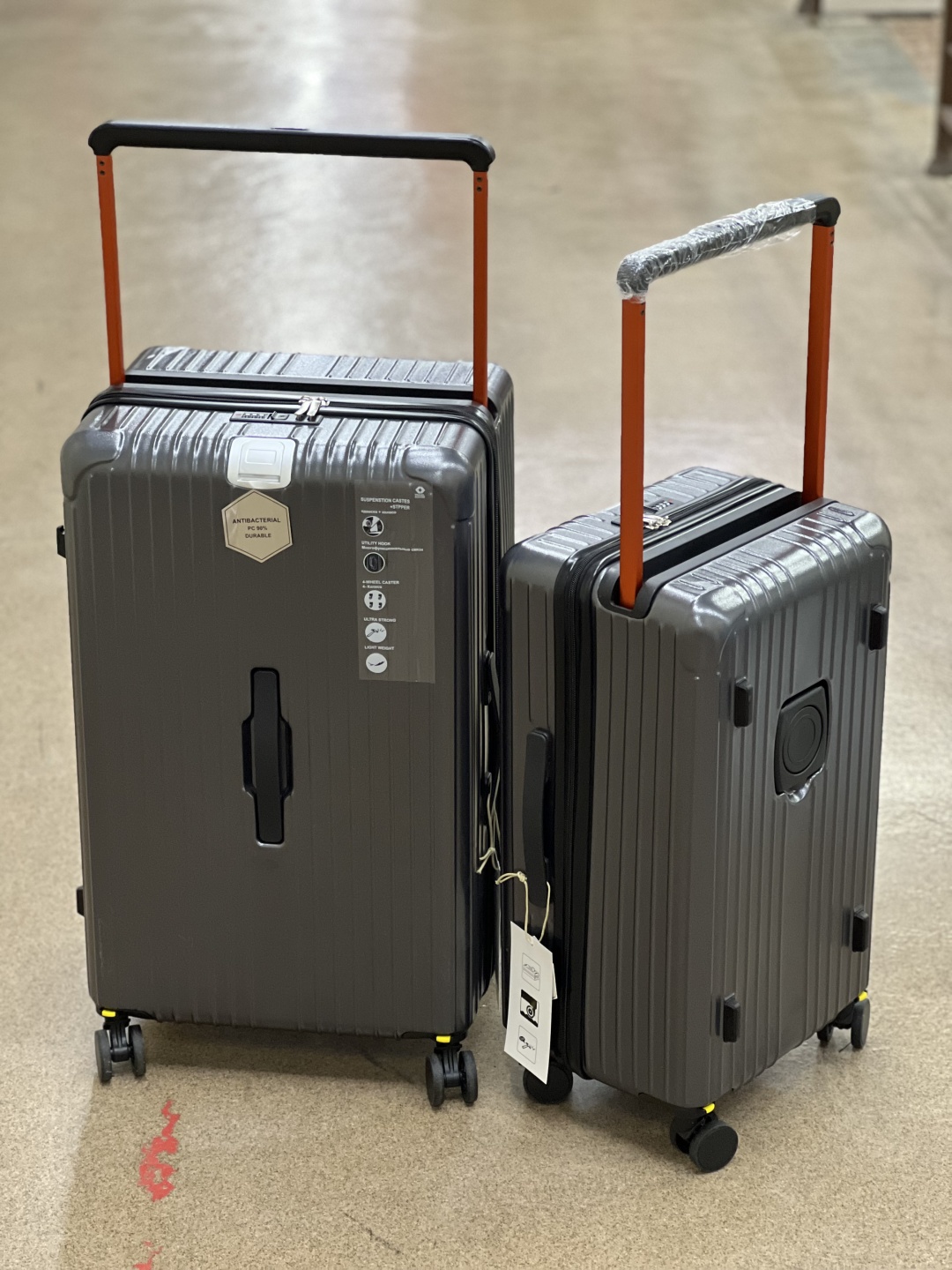 Комплект чемоданов Longstar pc-004 поликарбонат 180 л графит, темно-серый