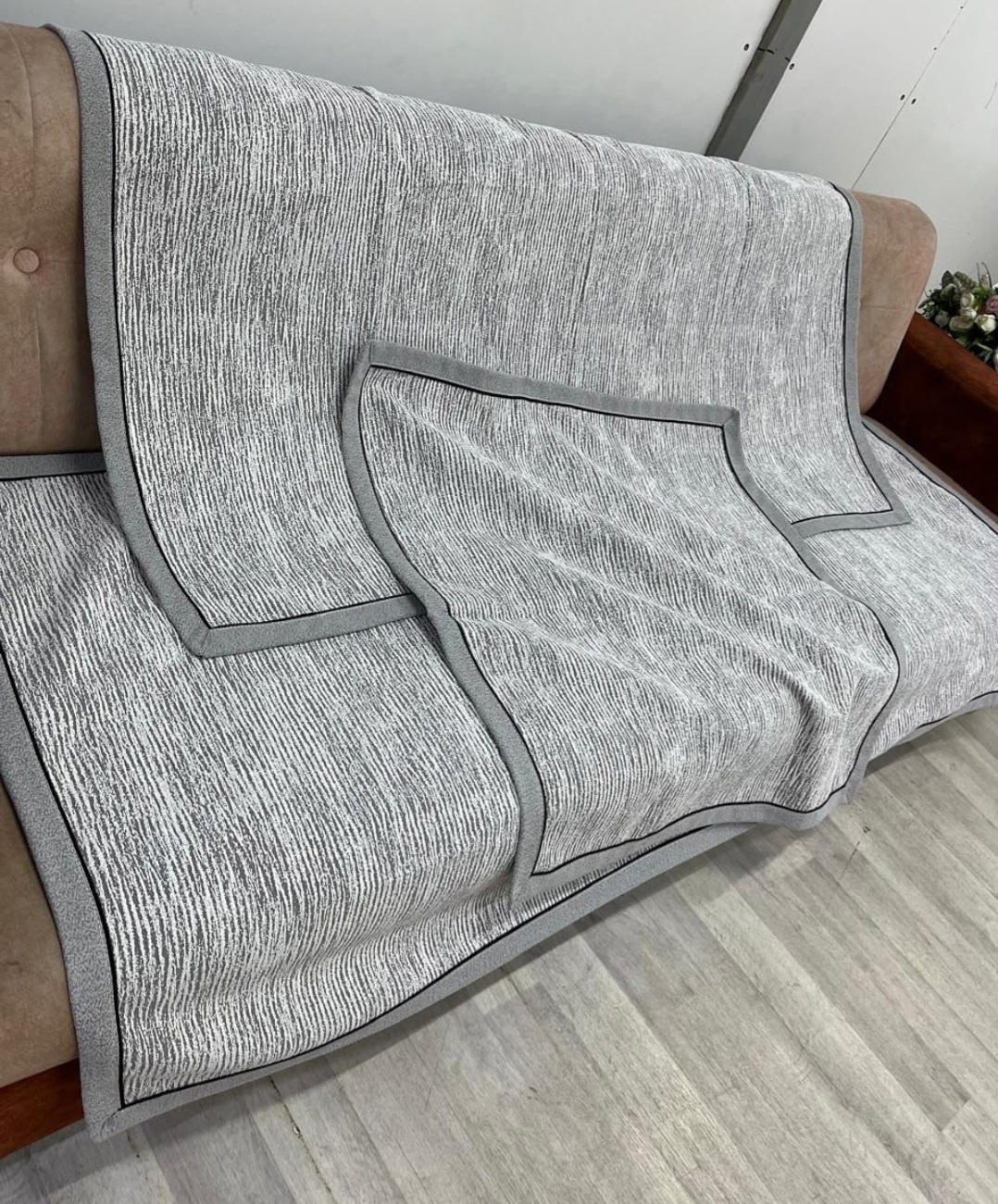 Home Textile дивандек для дивана, для кресла, для пуфа, для кушетки KLI075 светло - серый 210*90,160*90,90*90