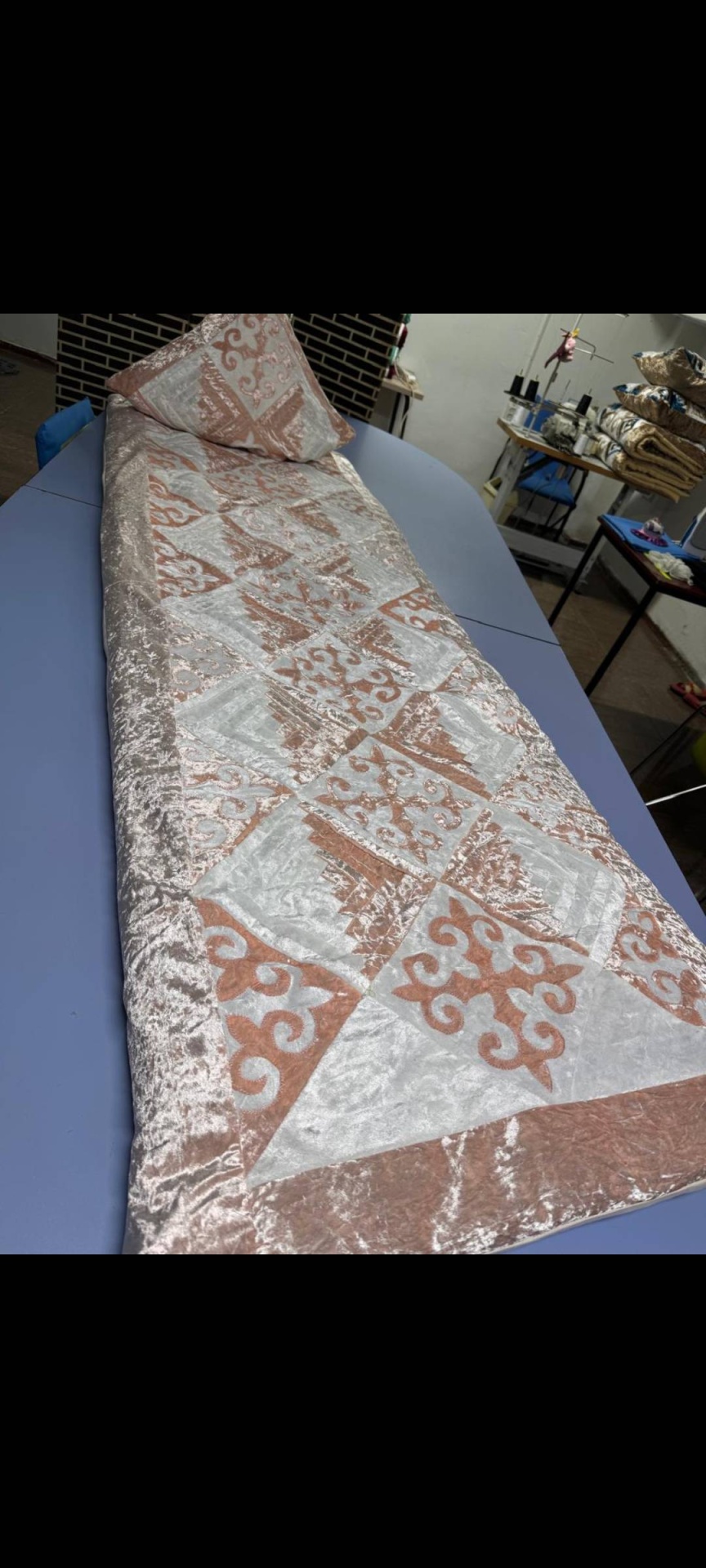 Комплект корпе с подушками 200x80 см, вата, светло - розовый