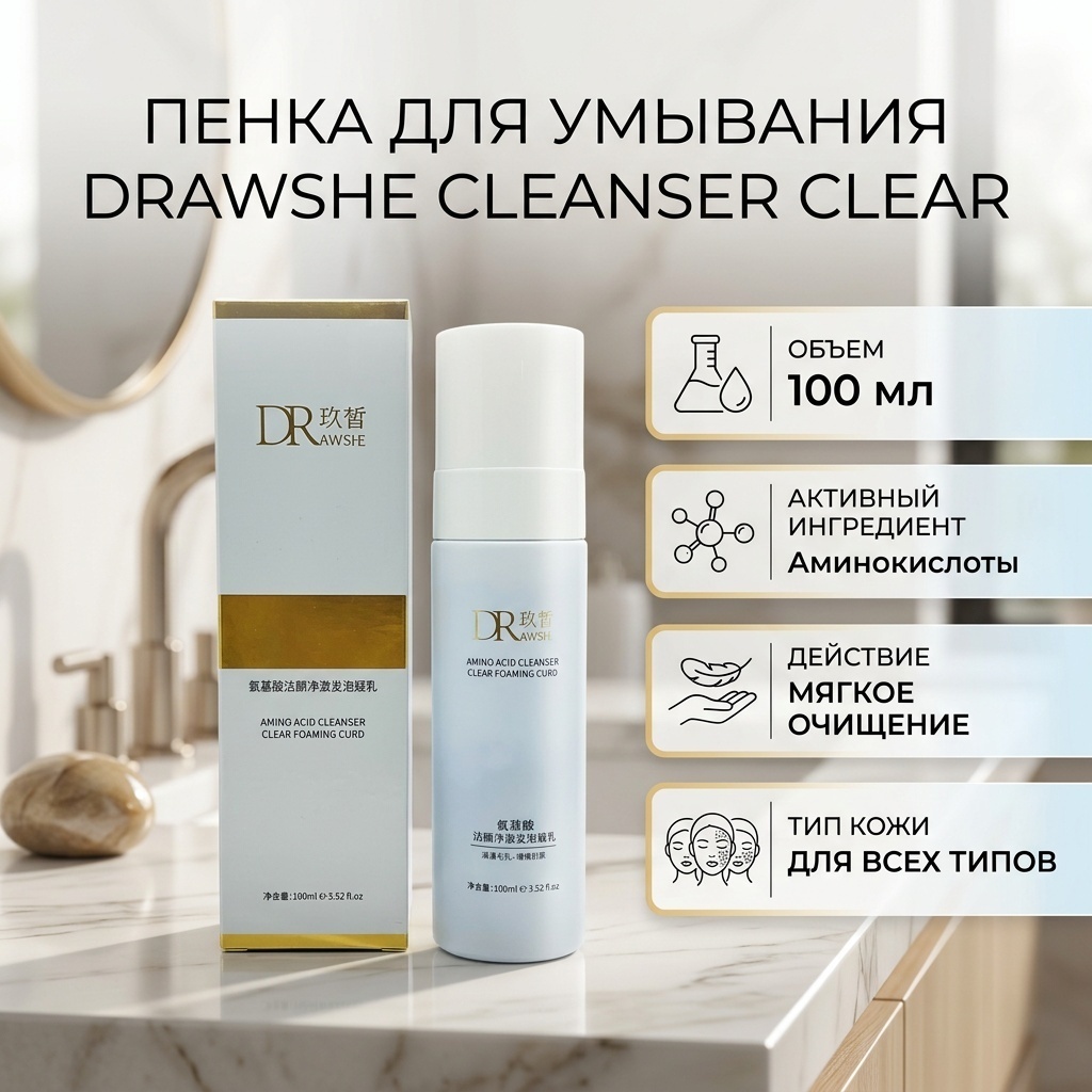 DRAWSHE Amino Acid Cleanser Clear пенка 100 мл