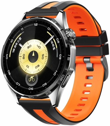 Ремешок BOGEMA для Samsung Galaxy Watch3, Gear S3, Gear S3 Frontier, Gear S3 Classic черно-оранжевый