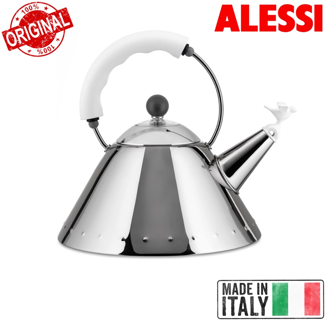 ALESSI ITALY чайник 9093 White 18/10 2 л, нержавеющая сталь