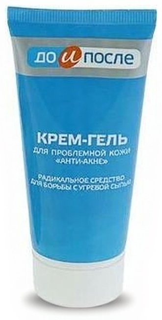 До и после крем-гель Анти Акне 50 мл
