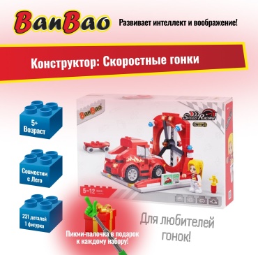 Конструктор BanBao Скоростные гонки 8631, деталей 231 шт