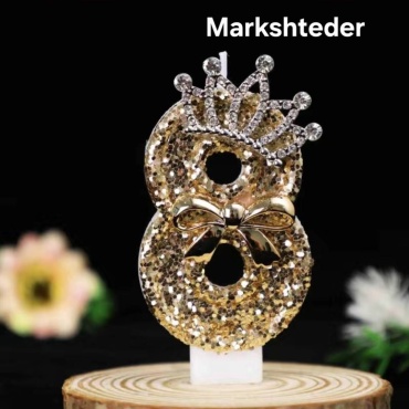 Свеча Markshteder цифра 8, 1 шт