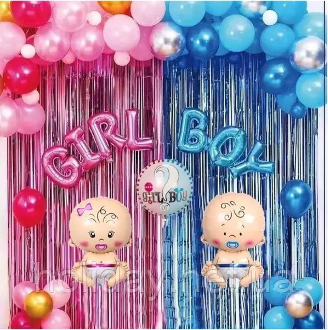 BOY OR GIRL декорация для праздника Гендер пати 61 шт