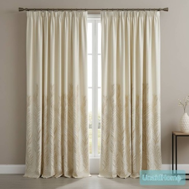 Портьеры UnaidHome 100x280 см 1 шт, велюр, бархат, айвори