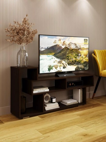 ТВ-тумба напольная LUCCI C0AA37AB5D39A486, 127x62x28 см, коричневый, темно-коричневый
