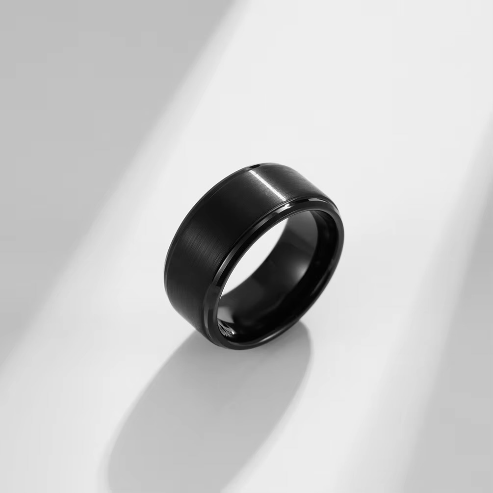 Кольцо CREO jewelry KF-183/15 размер 18 вольфрам, без вставок, черный