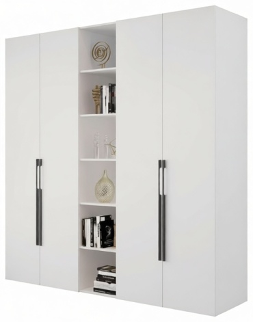 Распашной шкаф HomeMebel Homemebel Атлас 4д , 220x237х59 см, белый