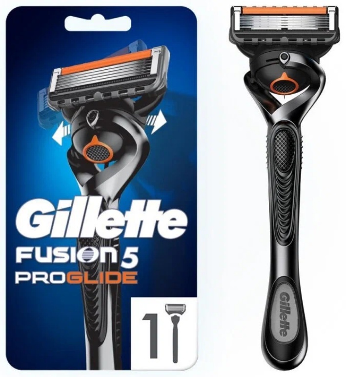 Gillette Fusion5 ProGlide Бритва безопасная с №5 лезвиями ProBlades бритвенный станок 1 шт + сменная кассета 1 шт