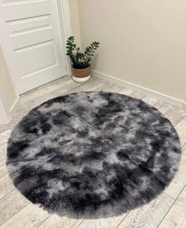 Декоративный коврик HOME 100x100 см, длинный ворс, Китай