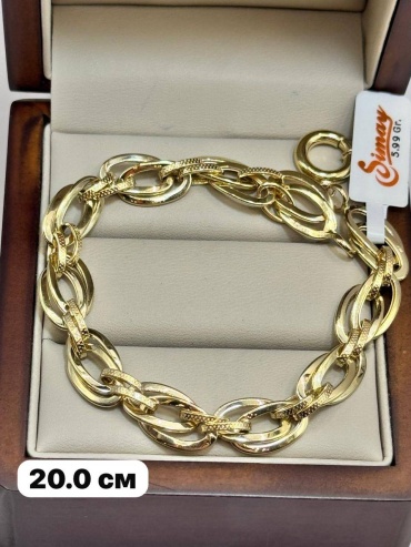 DARI GOLD 654 длина 20 см, вес 5.99 г золото, плетение панцирное