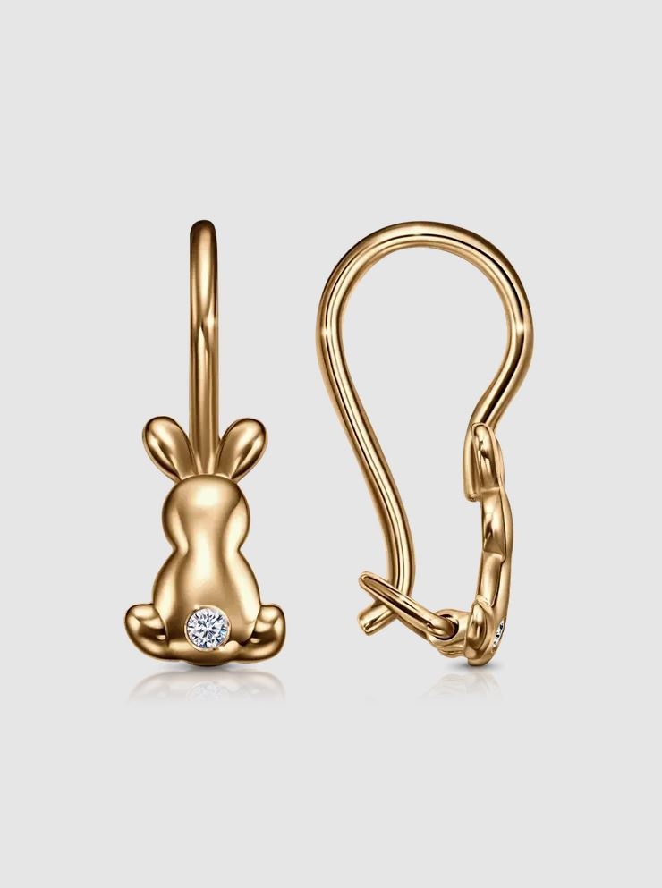 Серьги Lucente EAR-LU-585-995383 вес 0.97 г золото, фианит