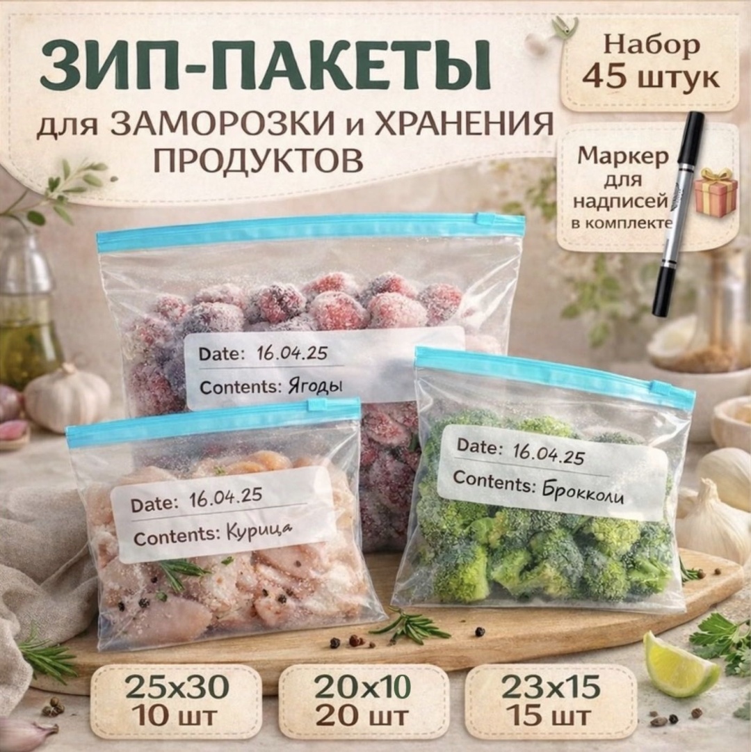 ADWIK пакет 1101175512 для замораживания, для хранения продуктов, универсальное, для фруктов и овощей