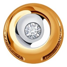 Подвеска Diamant 51-230-02053-1 вес 0.16 г золото, бриллиант