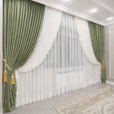 Комплект 500x280 см 5 шт, велюр, фисташковый