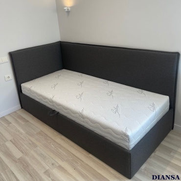 Кровать La Lune Kids 10 односпальная, 90x200 см (без матраса, подъёмный механизм) черный