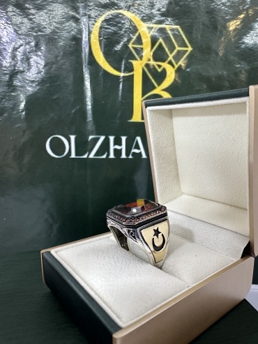 OLZHA BRAND O3 размер 22.5 вес 17 г серебро, гранат