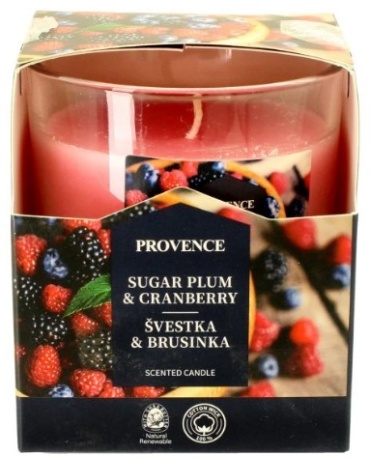 Ароматическая свеча Provence Сахарная слива, брусника 8 см, 1 шт