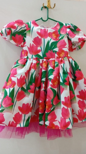 Нарядное платье мультиколор, малиновый