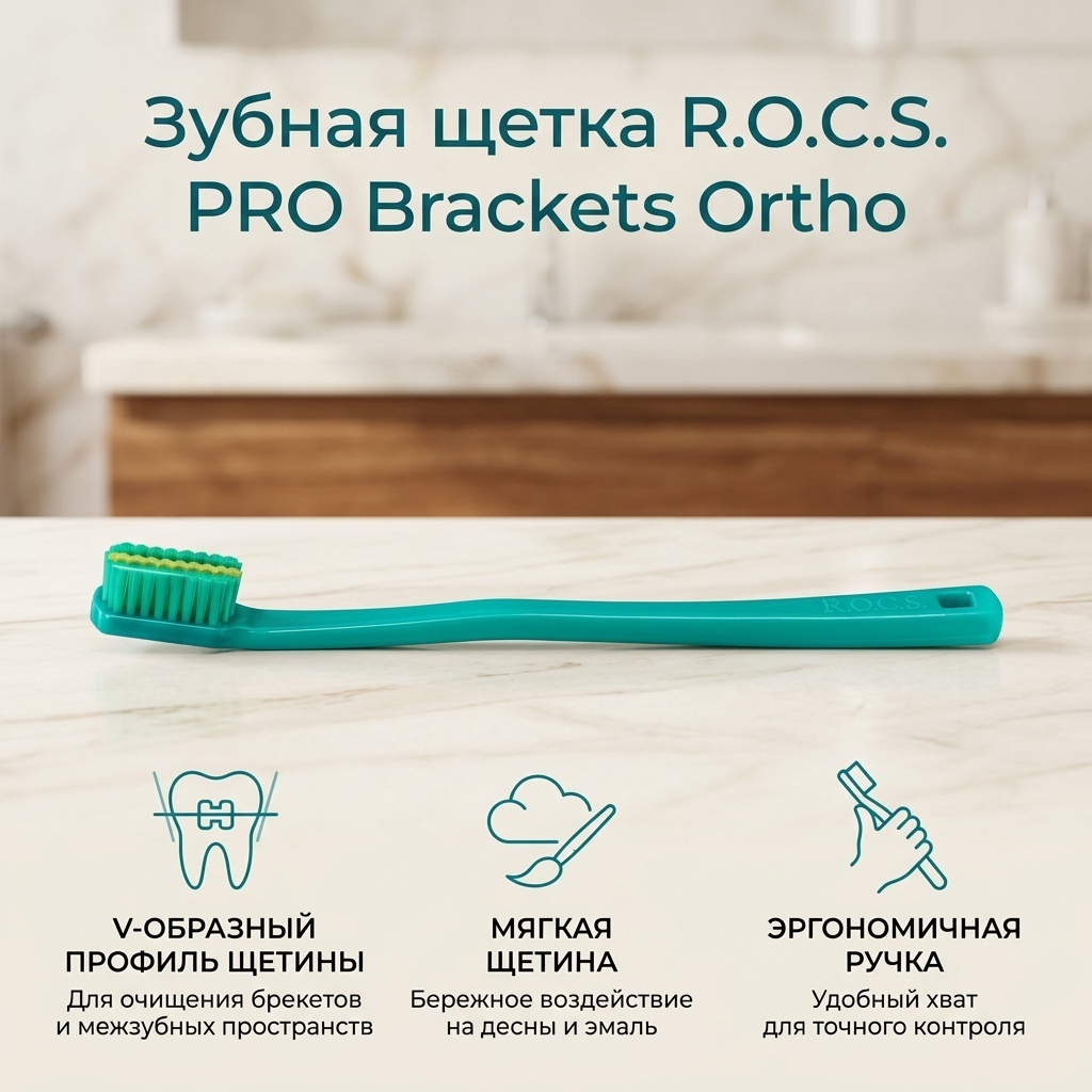 R.O.C.S. РRO Brackets Ortho зубная щетка мягкая 1 шт