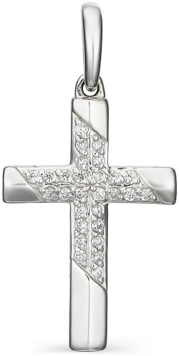 Крестик Алькор 03-1245/00КЦ-00 вес 1.12 г серебро, фианит