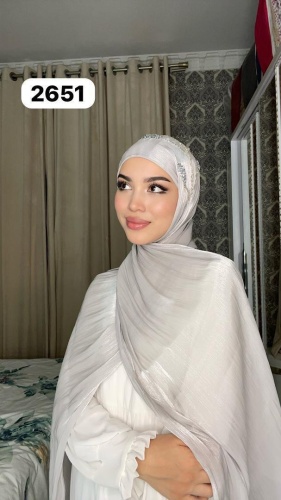 Хиджаб Muslima style размер универсальный, серебристый