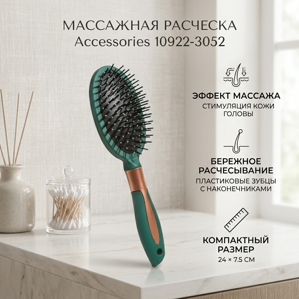 Accessories массажная расческа 10922-3052 зеленый