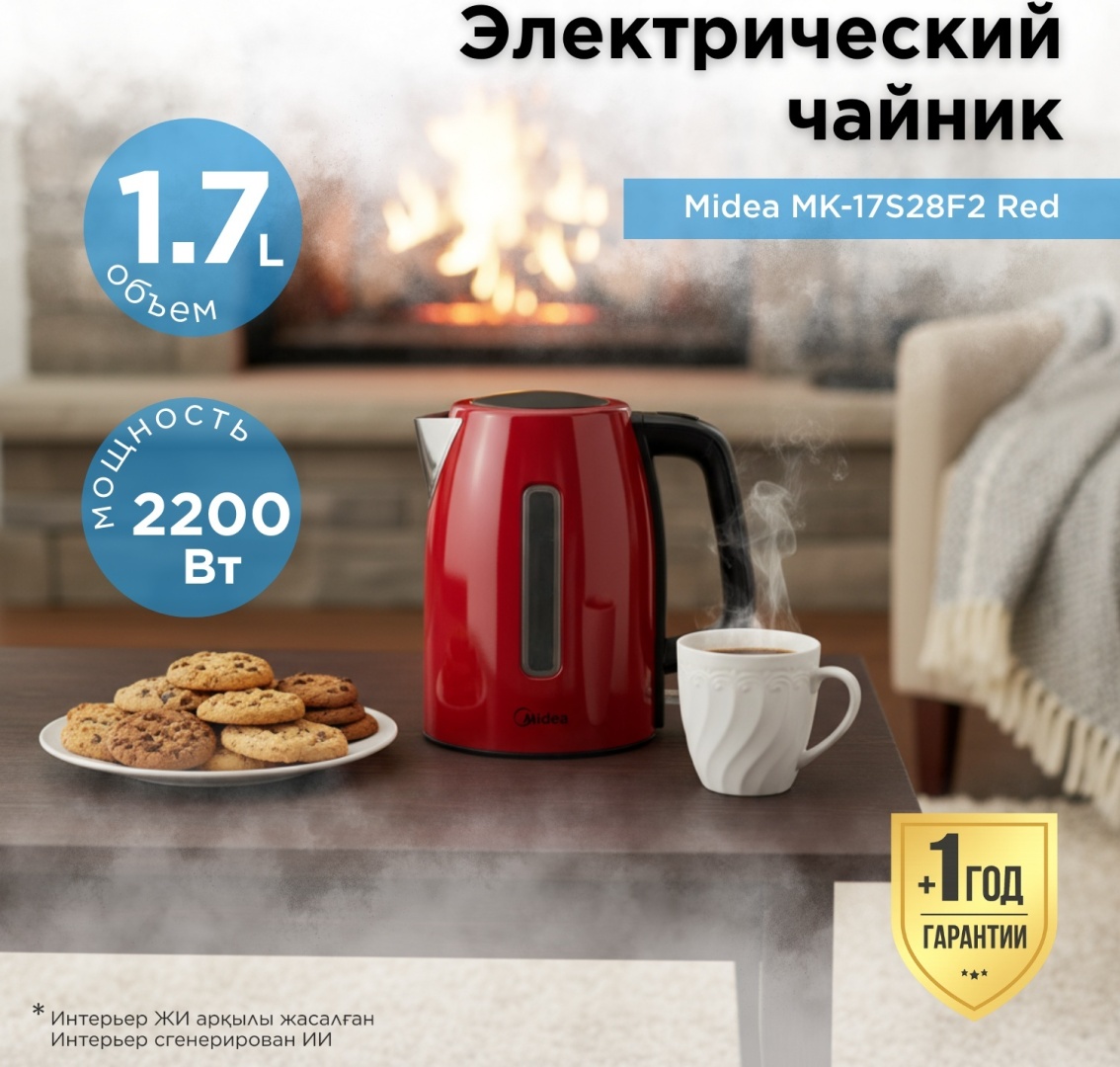 Электрочайник Midea MK-17S28F2 красный