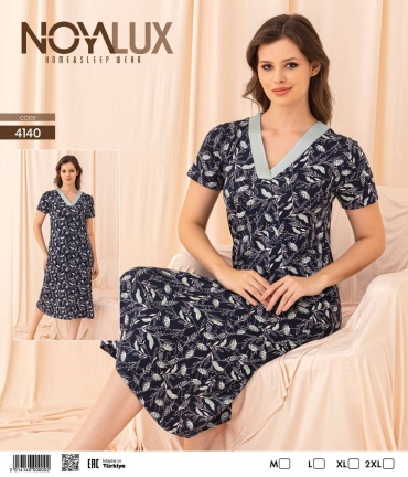 Ночная сорочка Noya Lux синий, бирюзовый