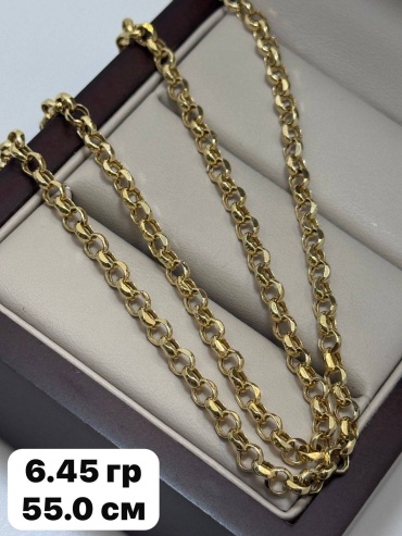 BAQ BRAND 9876 длина 55 см, вес 6.45 г золото, плетение бельцер