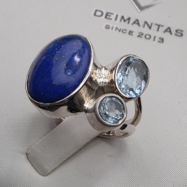 Кольцо Deimantas 132532111 размер 19 вес 6.93 г серебро, лазурит