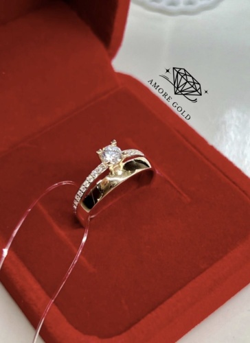 Кристалл-L 11111-604 Amore gold размер 18 вес 1.8 г золото, фианит
