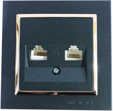 Компьютерная розетка (RJ45) ETO ETO Vision Lux Изумруд, золотистый