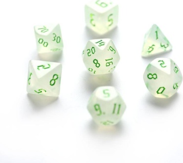 Игральный кубик ролевой 7 шт, зеленый