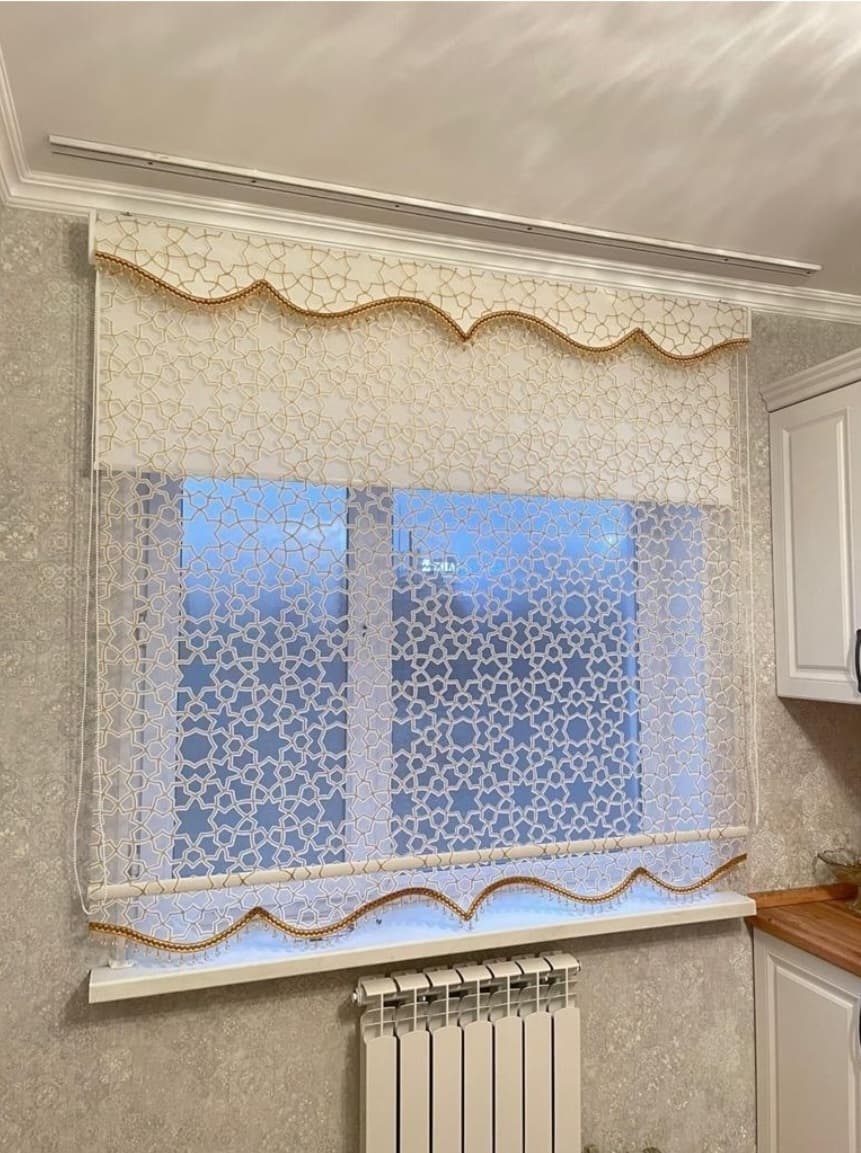 Ролл-шторы "CLC" Звёзды золотистый 150x170 см