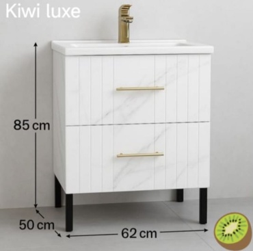 Тумба с раковиной Kiwi luxe, 60x85x50 см, белый